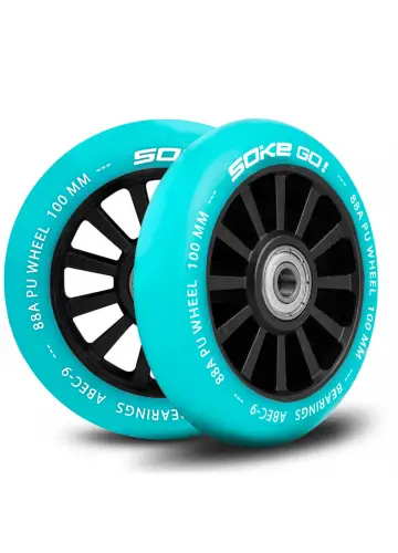 Kółka do hulajnogi 100 mm turkusowe 2 szt.